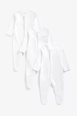 MC SLEEPSUITS 3PK WHITE Up To 7.5 lbs Compare Buchanan Galleries