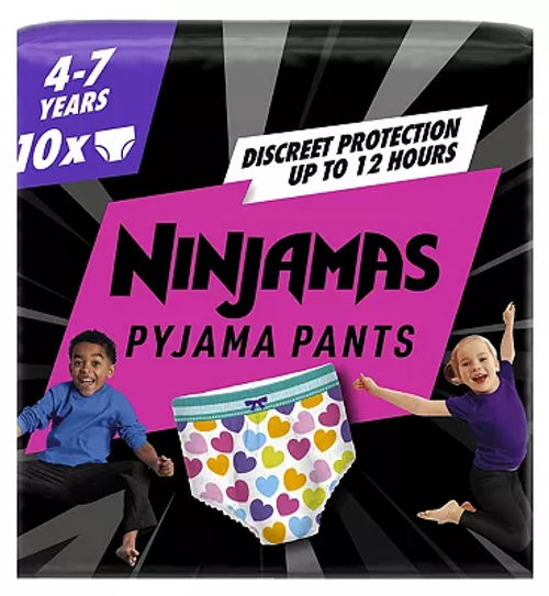 Pampers Ninjamas Bedwetting Pyjama Pants Girls x10, 4-7 Years, £3.50