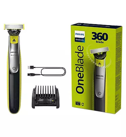 Philips OneBlade Pro 360 for Face & Body with 14-in-1 Adjustable Comb-  Trim, Edge, Shave, QP6541/15, Compare