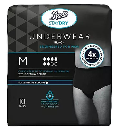 Boots Staydry Underwear Black - Engineered for Men - Medium - 10 pairs, £9.20