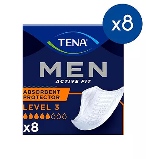 TENA Men Level 3 Incontinence Absorbent - 8 packs of 8 protectors bundle, £34.30