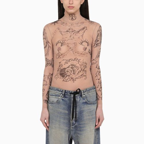 Light beige tulle Tat T-shirt