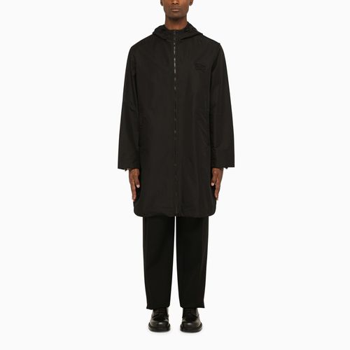 Lightweight black nylon coat