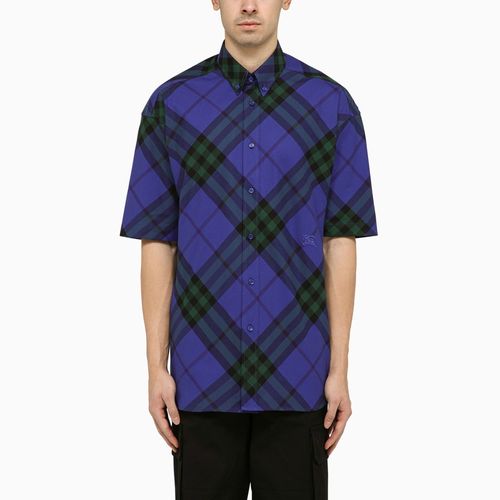 Blue short-sleeved Check shirt