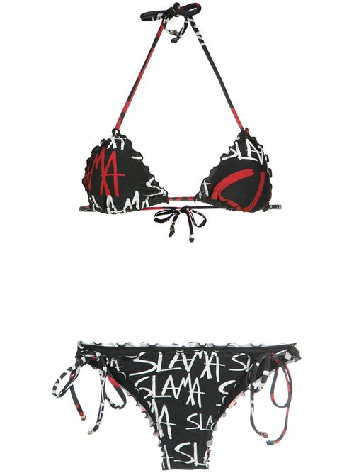 Amir Slama logo print bikini...