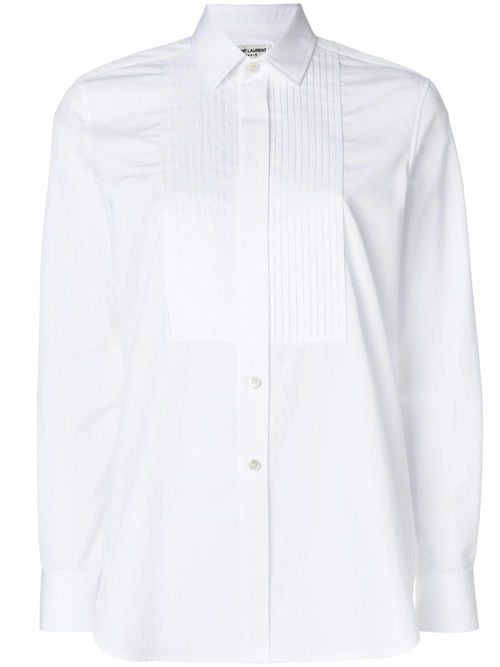 Saint Laurent pleated placket...