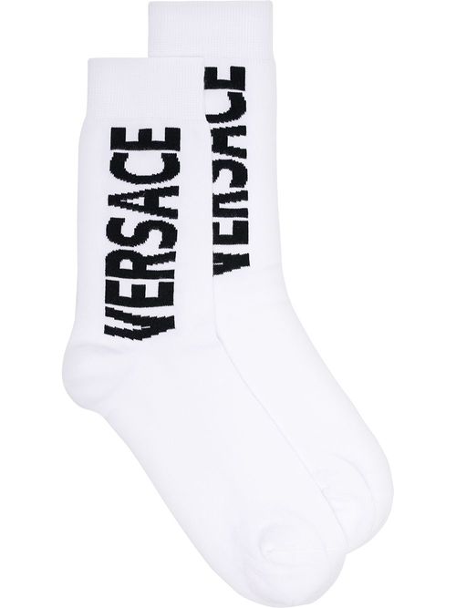 Versace logo-jacquard socks -...