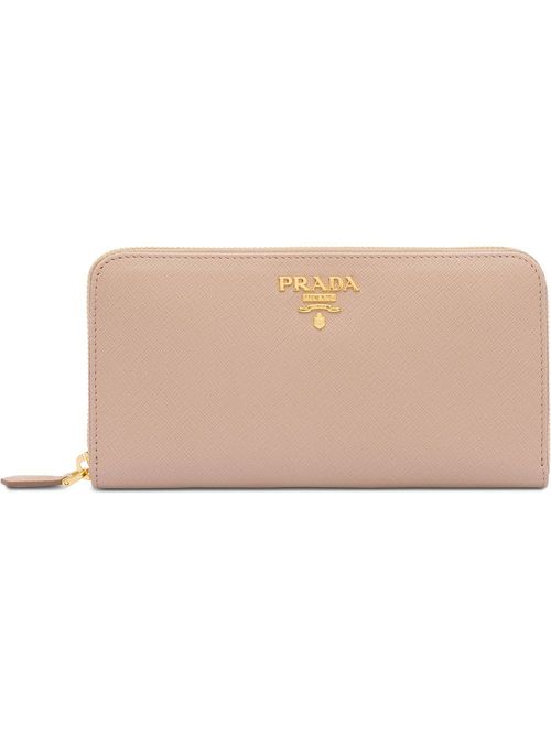 Prada logo plaque wallet -...