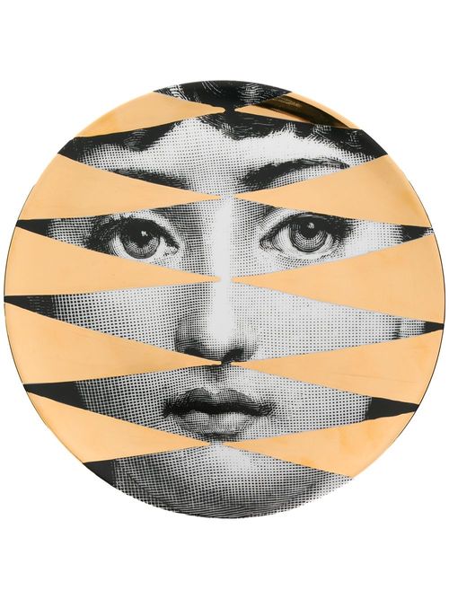 Fornasetti diamond portrait plate - Black