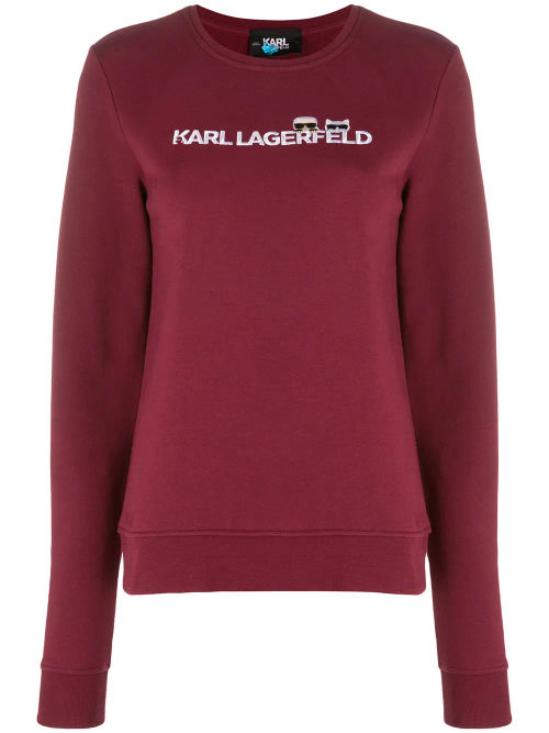 Karl Lagerfeld Ikonik Logo Sweatshirt Red 108 00 Grazia