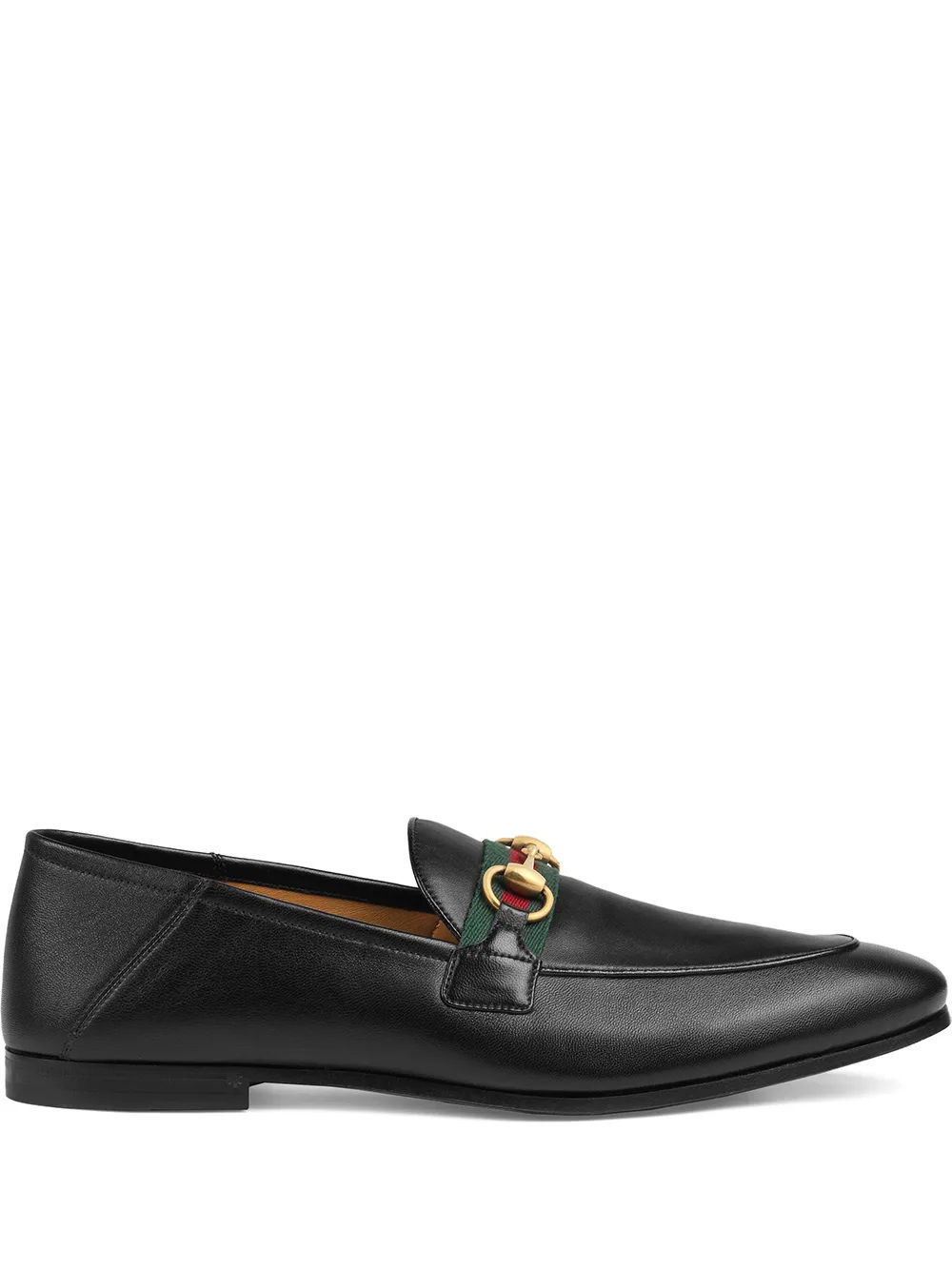 Gucci leather Horsebit loafers with Web Black 606.00 Mirror