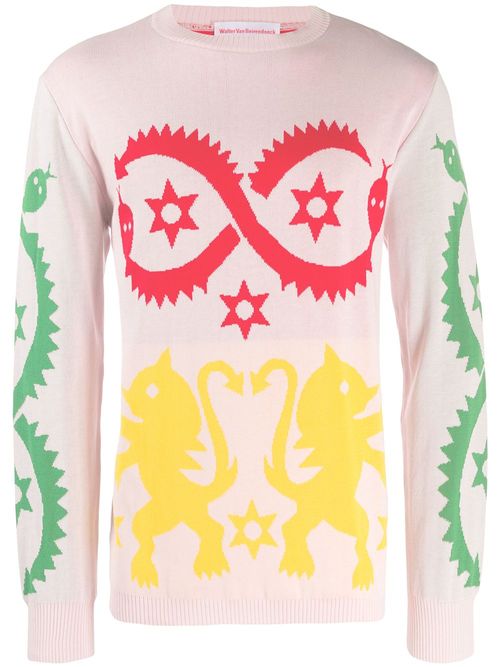 Walter Van Beirendonck White Graphic Print Crew Neck T-Shirtl