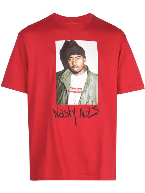 Supreme Nasty Nas Print T-Shirt - Grey