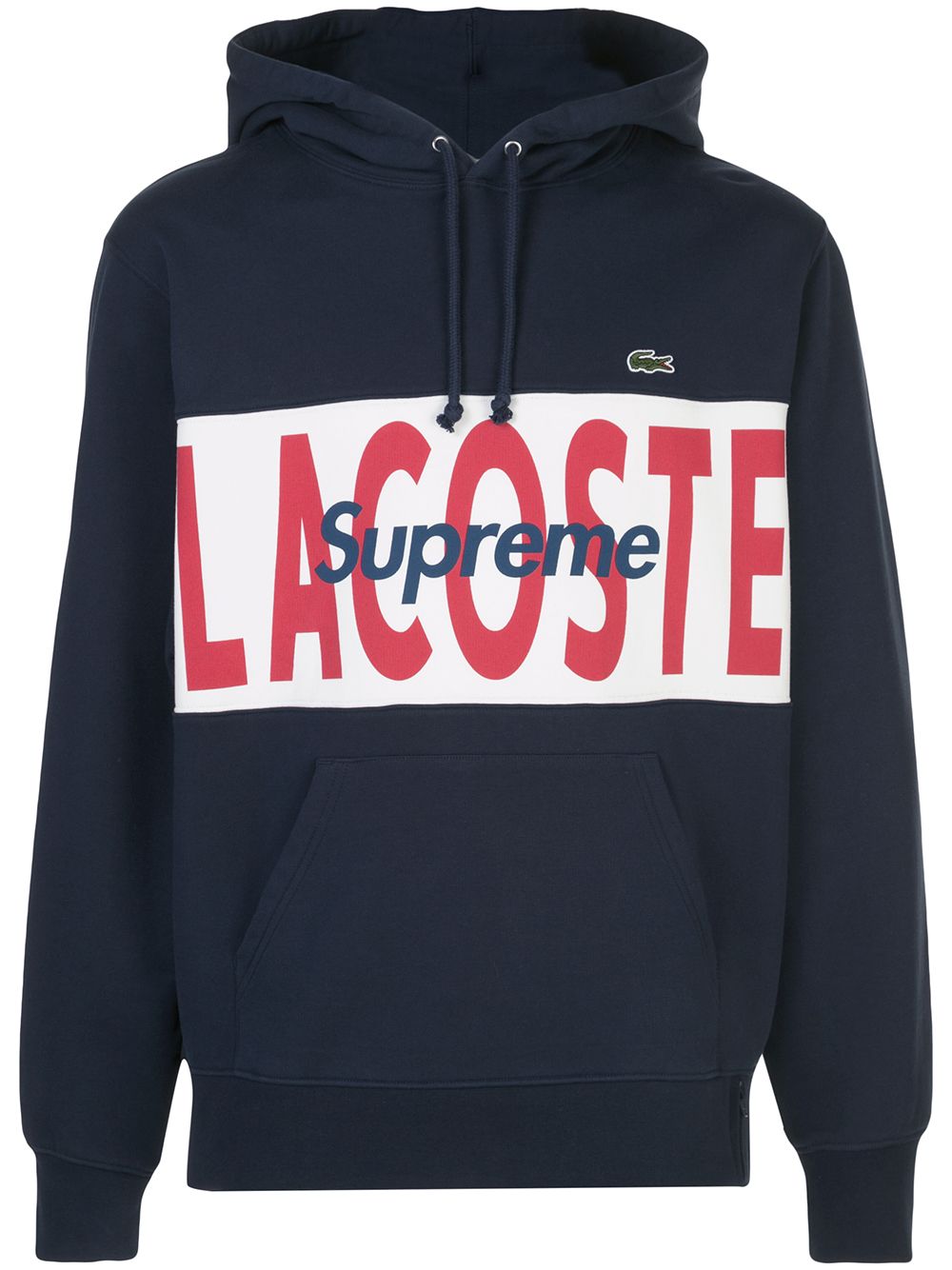 Supreme x Lacoste logo panel hoodie - Black | £316.00 | Grazia