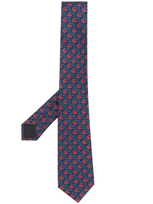 Gucci anchor print tie - Blue