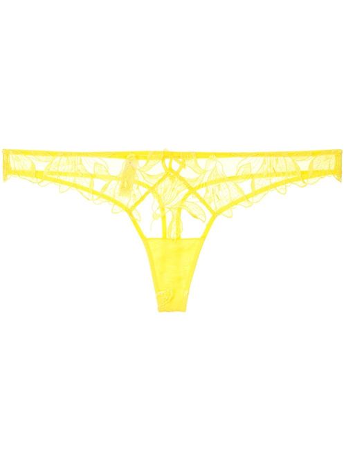 Fleur Du Mal Lily Velvet floral-lace Thong - Farfetch