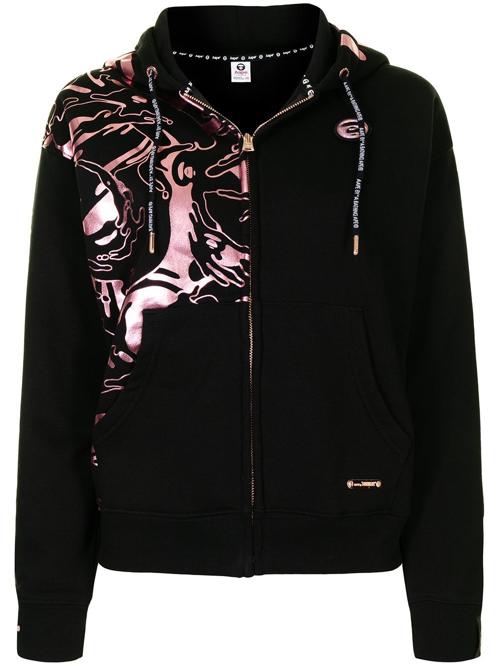 AAPE BY *A BATHING APE® graphic-print zip-up hoodie - Black