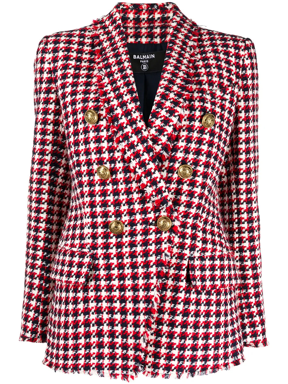 balmain houndstooth blazer