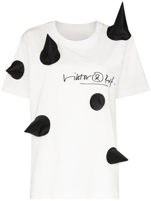 Viktor Rolf Cone Appliquee Logo Print T Shirt White Compare Grazia