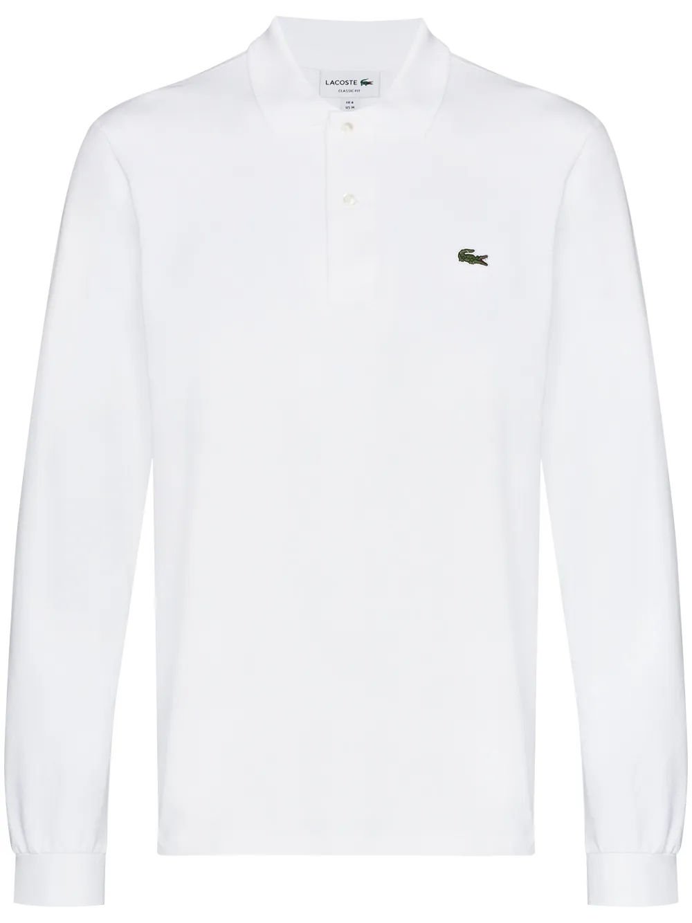 Lacoste logo patch long sleeve polo shirt White 115.00 Grazia
