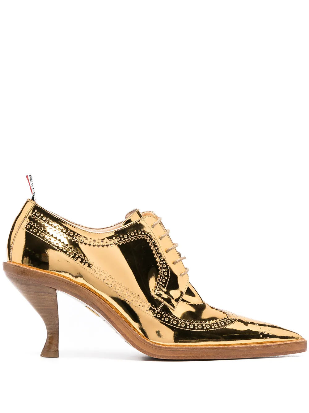 Thom Browne metallic longwing brogues with sculpted heel Gold