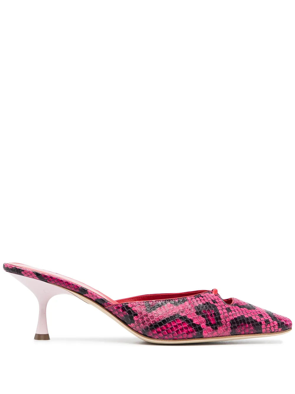 Sergio Rossi snakeskin effect square toe mules Pink 371.00
