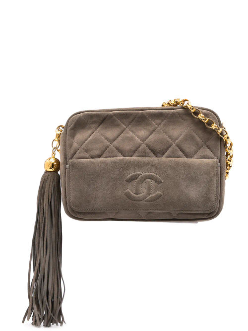 Chanel Pre Owned 1992 Cc Diamond Quilted Crossbody Bag Brown 2217 00 Closer