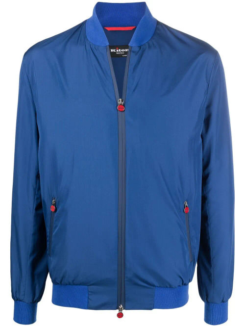 Kiton Zip Up Bomber Jacket Blue Compare Grazia
