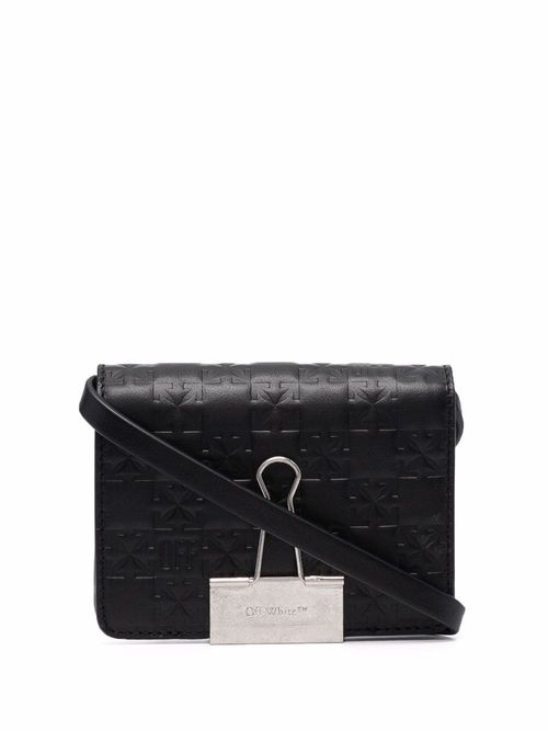 Off-White debossed Arrows-motif purse - Black