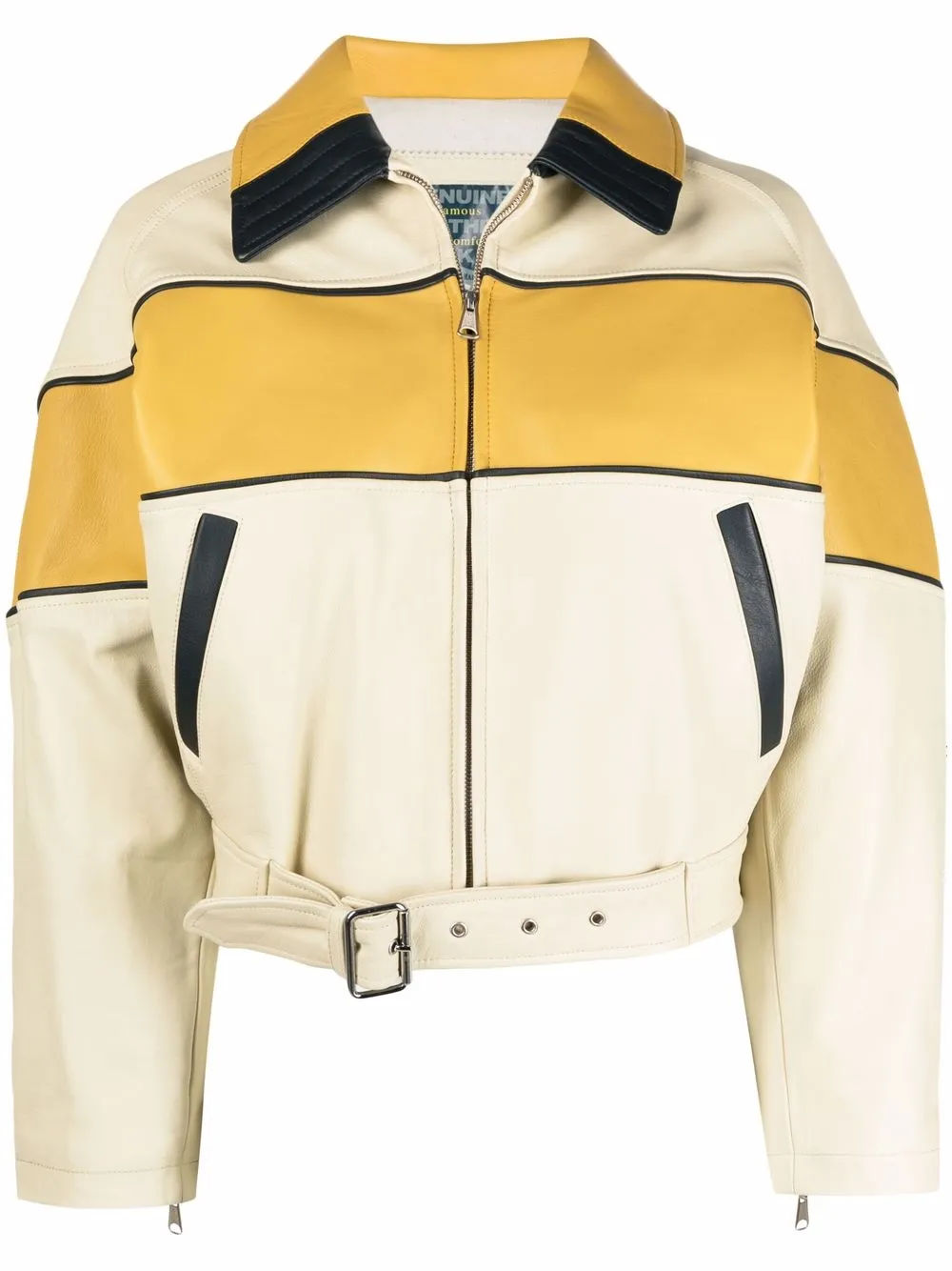 leather jacket yellow colour