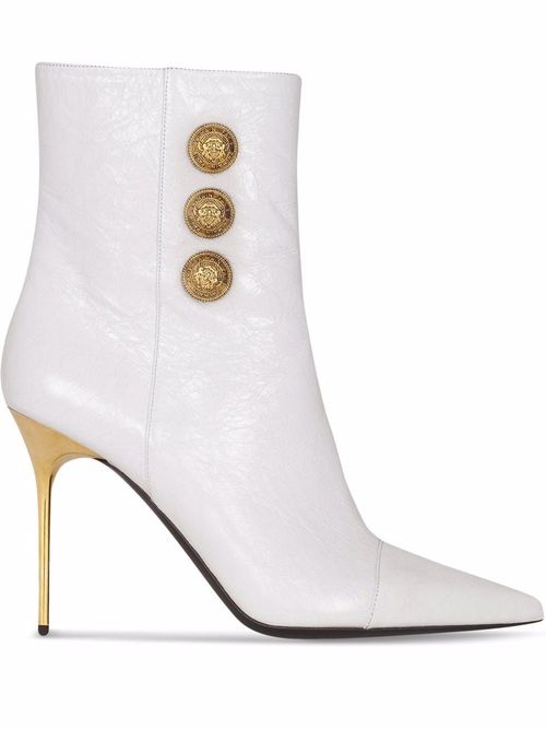 Balmain Brune Mini Monogram Ankle Boots - Farfetch