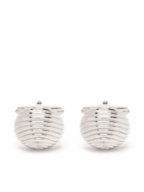 Lanvin round ridged cufflinks...