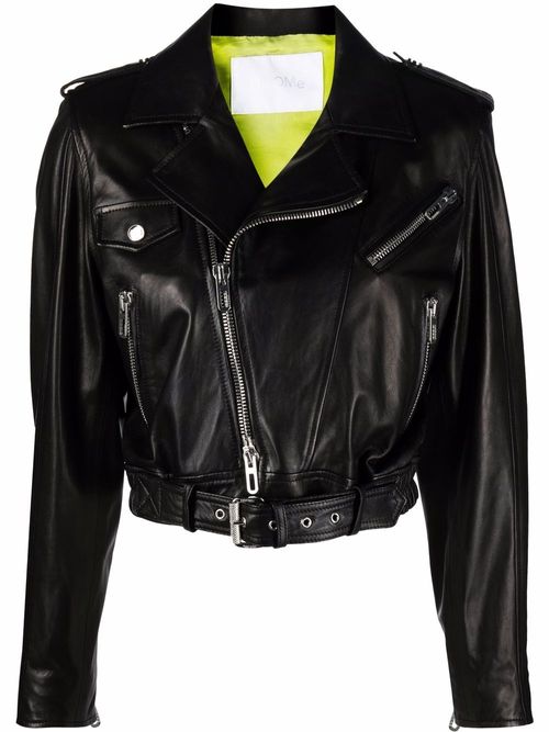 Drome cropped biker jacket -...