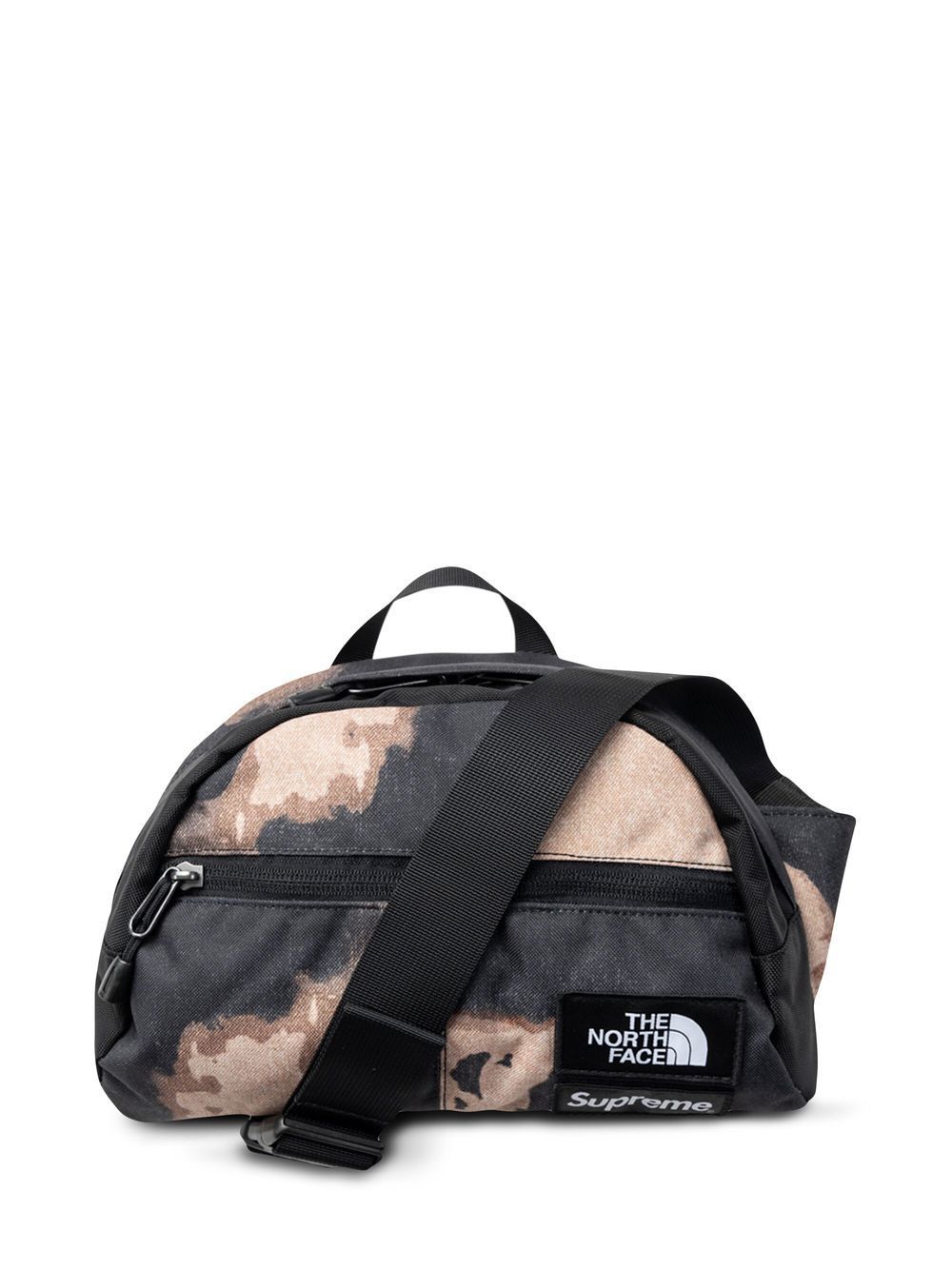 Supreme x The North Face Roo II bleached denim-print bag - Brown