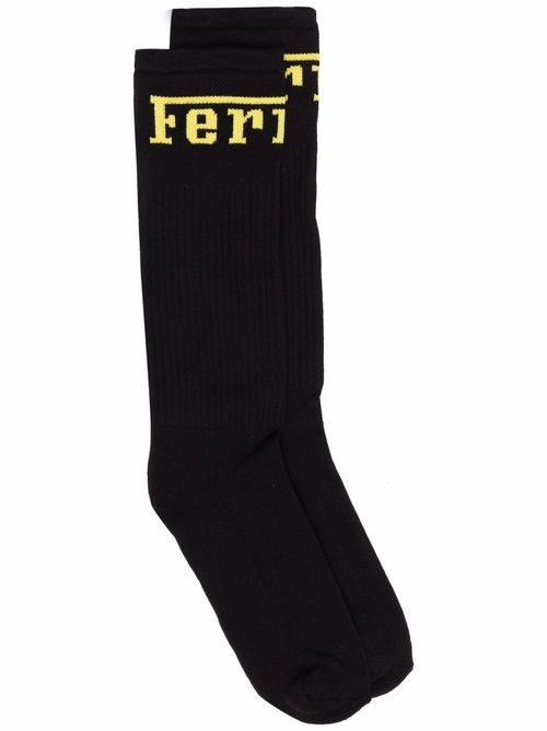 Ferrari logo-knit socks -...