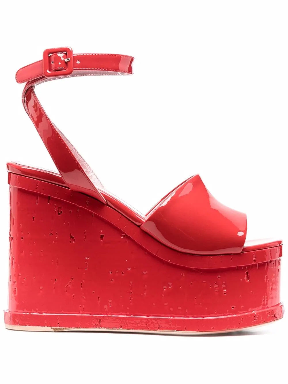 Red patent hotsell leather wedge heels