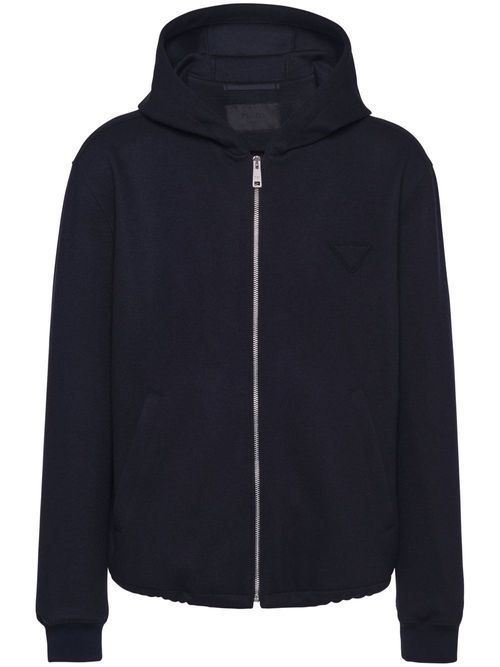 Prada zip-front wool hoodie -...