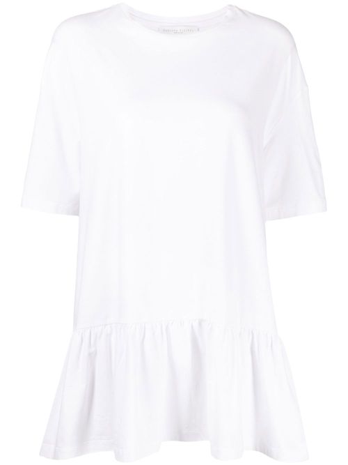 Fabiana Filippi cotton-linen peplum T-shirt - White