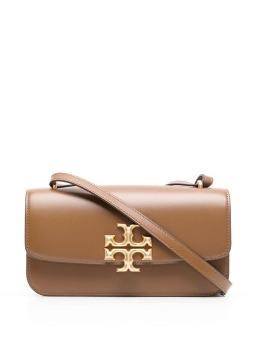 Tory Burch logo-plaque Leather Crossbody Bag Brown