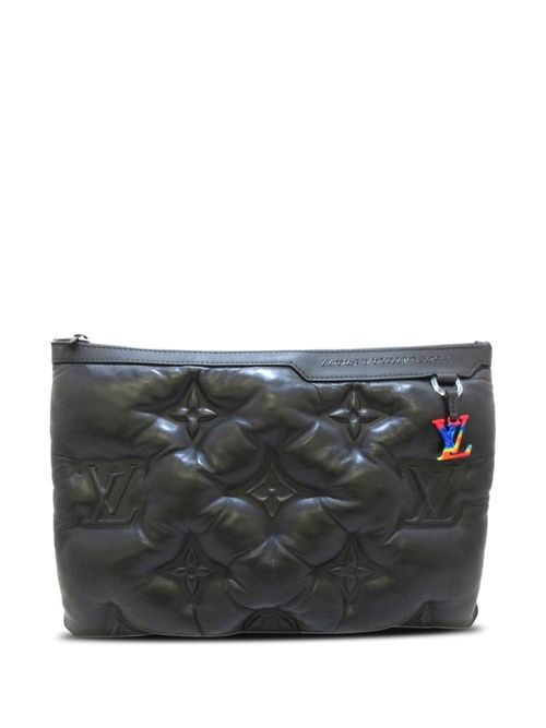 Louis Vuitton A4 Pouch Monogram Puffer Black in Lambskin with