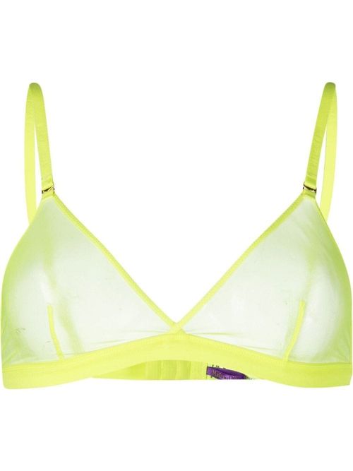 Maison Close sheer triangle-cup bra - Yellow, £65.00