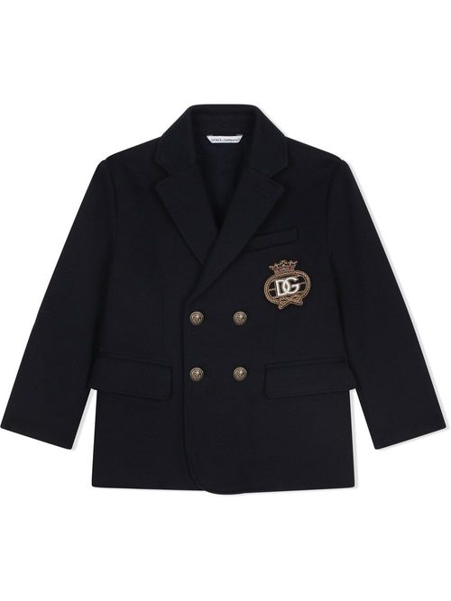 Dolce & Gabbana Kids logo-patch Jersey Bomber Jacket - Farfetch