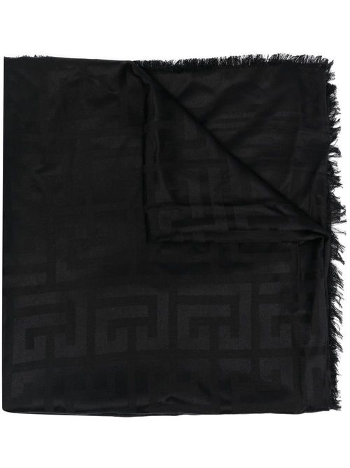 Balmain monogram-print scarf...