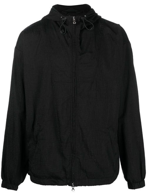 Diesel logo-jacquard zip-up...