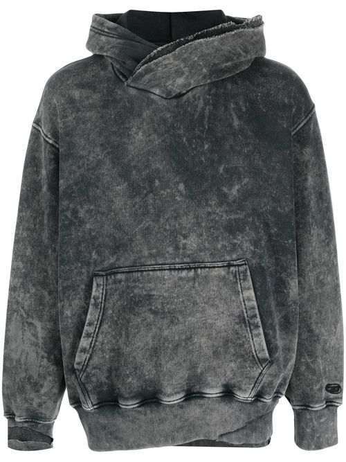 Balenciaga Logo Print distressed-finish Hoodie - Grey