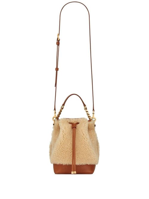 SHEARLING SUEDE NANO BUCKET BAG