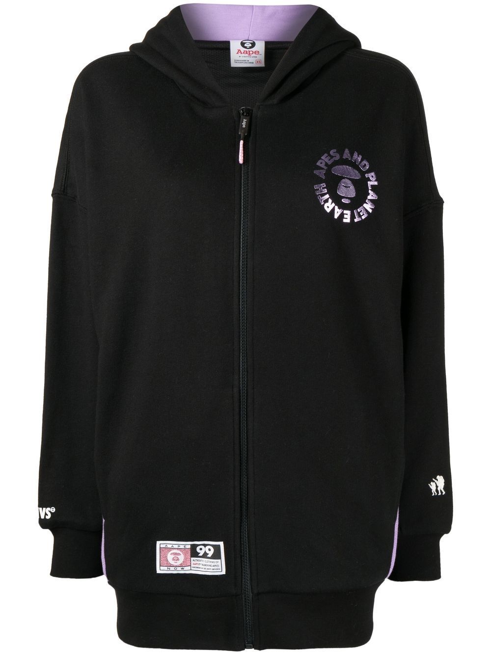 AAPE BY *A BATHING APE® logo-print cotton hoodie - Black | £178.00