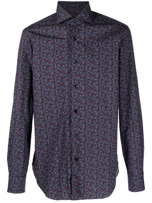 Barba geometric-print shirt -...