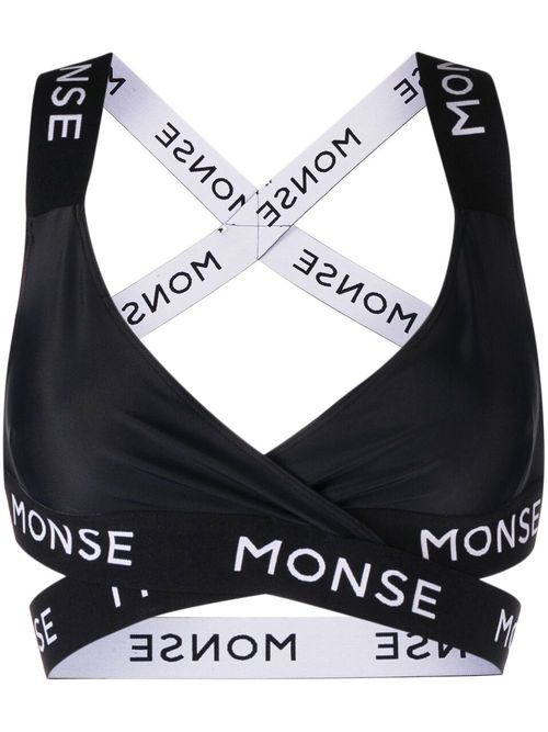 Monse logo crossover-strap sports bra - Black, £188.00