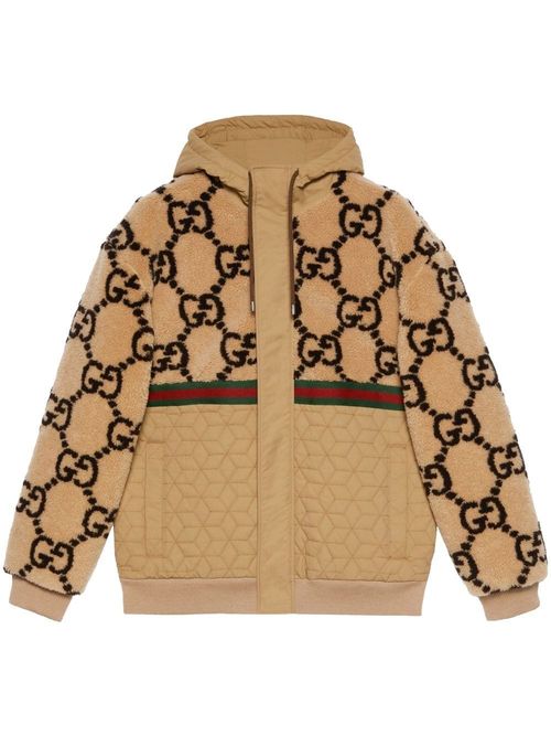 Gucci GG jacquard faux fur...